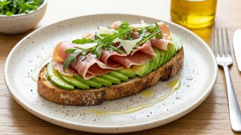 Jamón serrano y aguacate