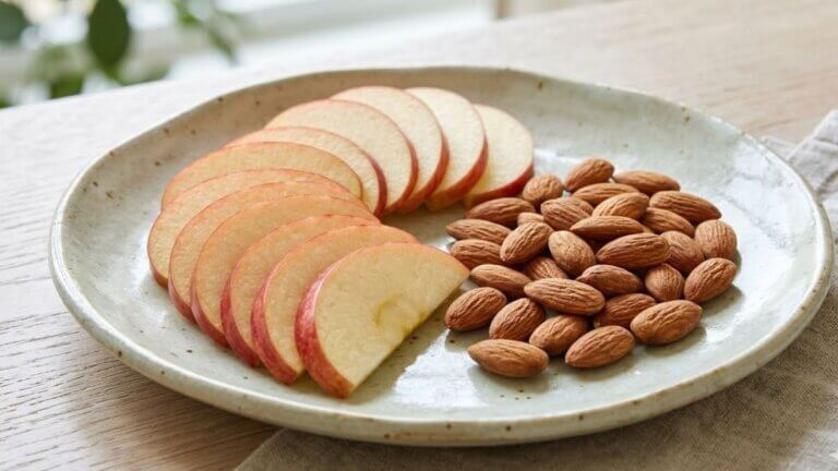 Manzana con almendras