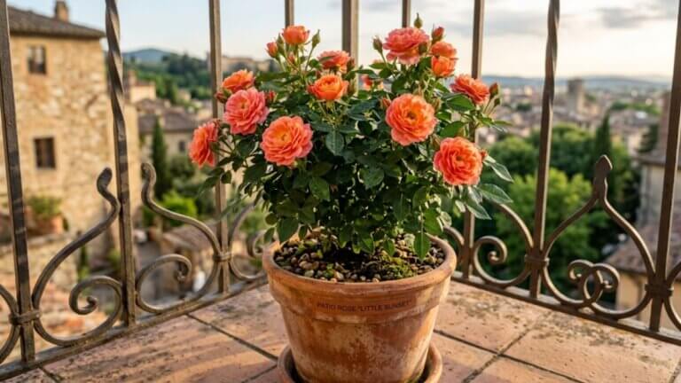 Rosa de patio compacta