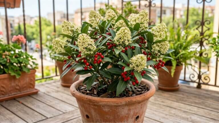 Skimmia japonica (Variedad reevesiana)