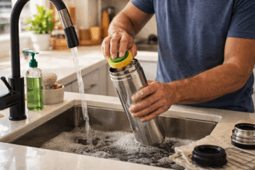 Cómo limpiar el termo de acero inoxidable por dentro y quitar el olor a café viejo