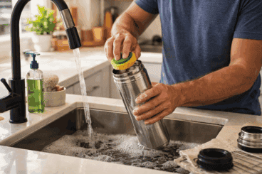 Cómo limpiar el termo de acero inoxidable por dentro y quitar el olor a café viejo