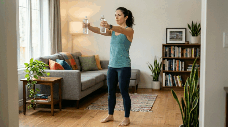 Elevación frontal con botellas