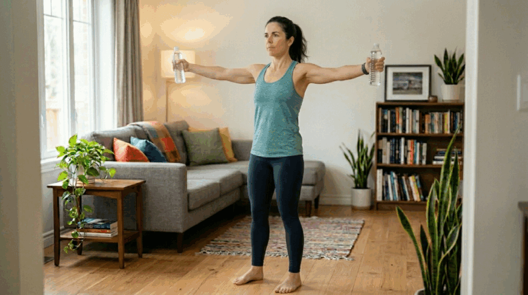 Elevación lateral con botellas