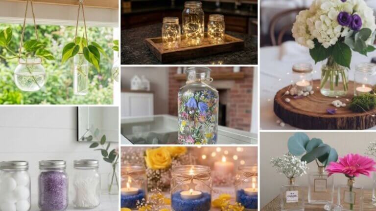 ¿Tienes frascos de vidrio acumulados? Mira 7 ideas para hacer decoraciones fáciles para tu casa