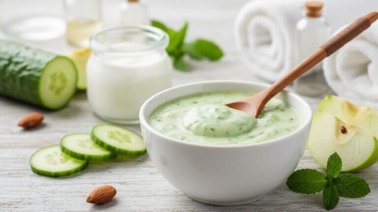Mascarilla de pepino y manzana