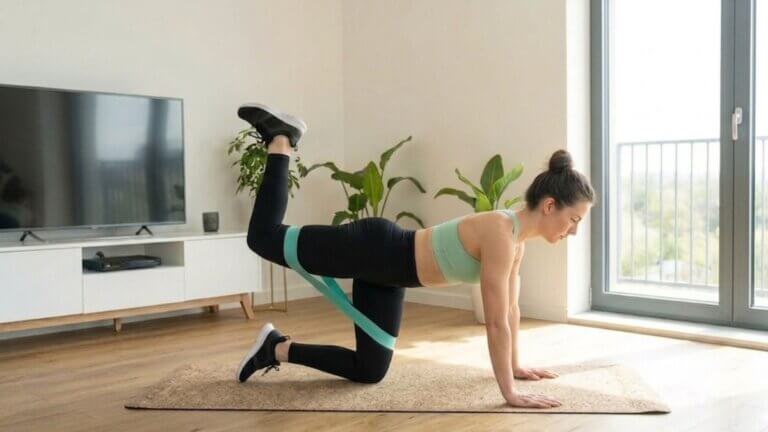 Patada de glúteo con banda