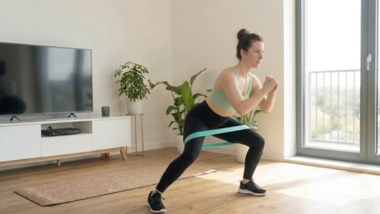 Sentadilla lateral con banda