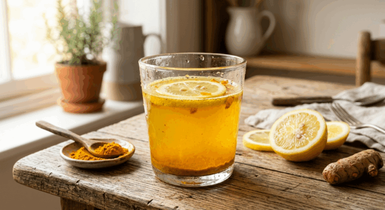Agua con cúrcuma y limón