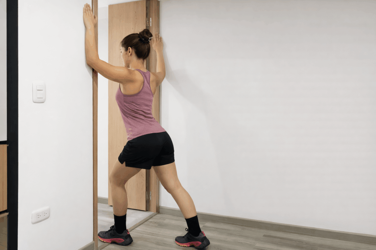 Apertura de pecho con ayuda de una puerta