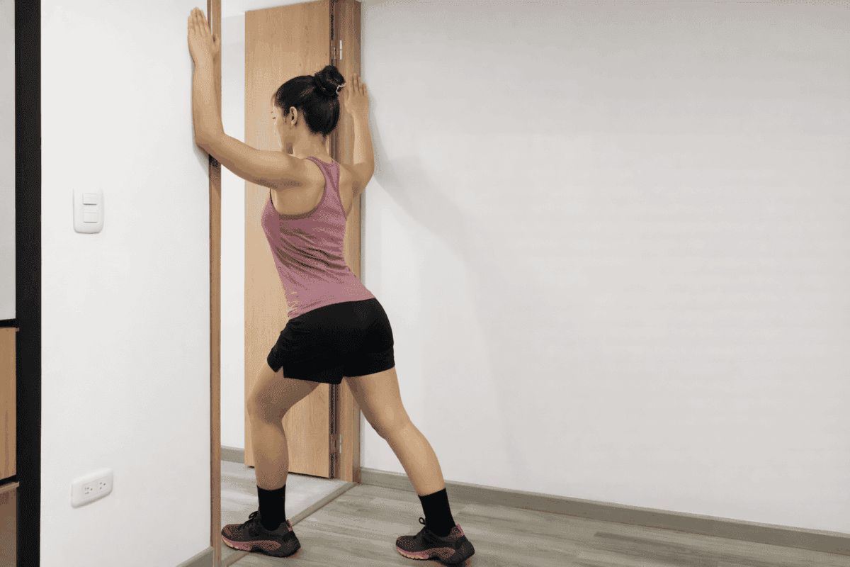 Apertura de pecho con ayuda de una puerta