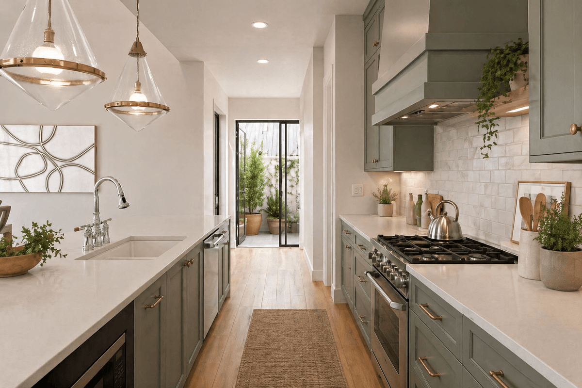 Cocina tipo galería en paralelo