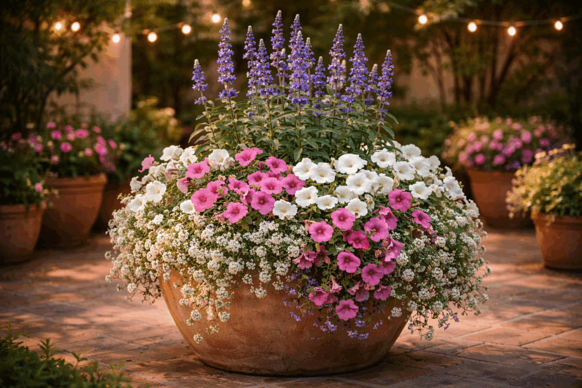 Combinación de flores románticas