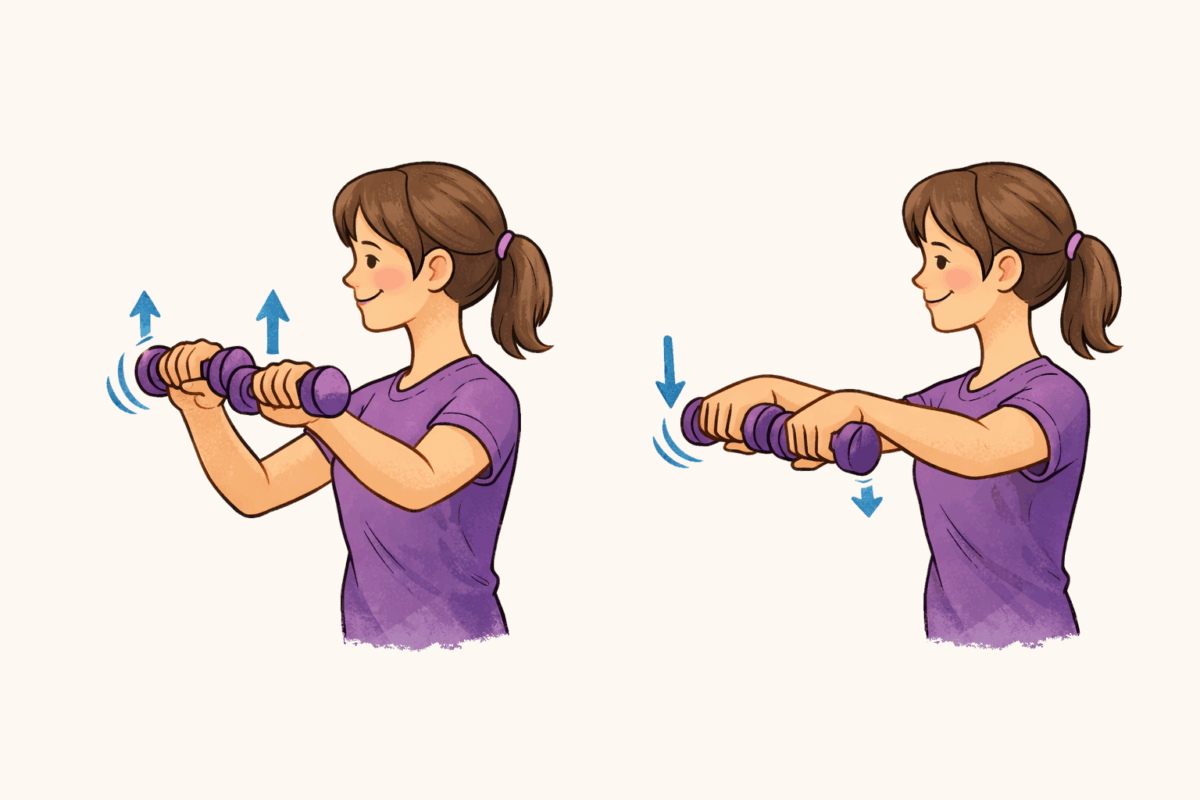 Ejercicio de muñecas con pesas