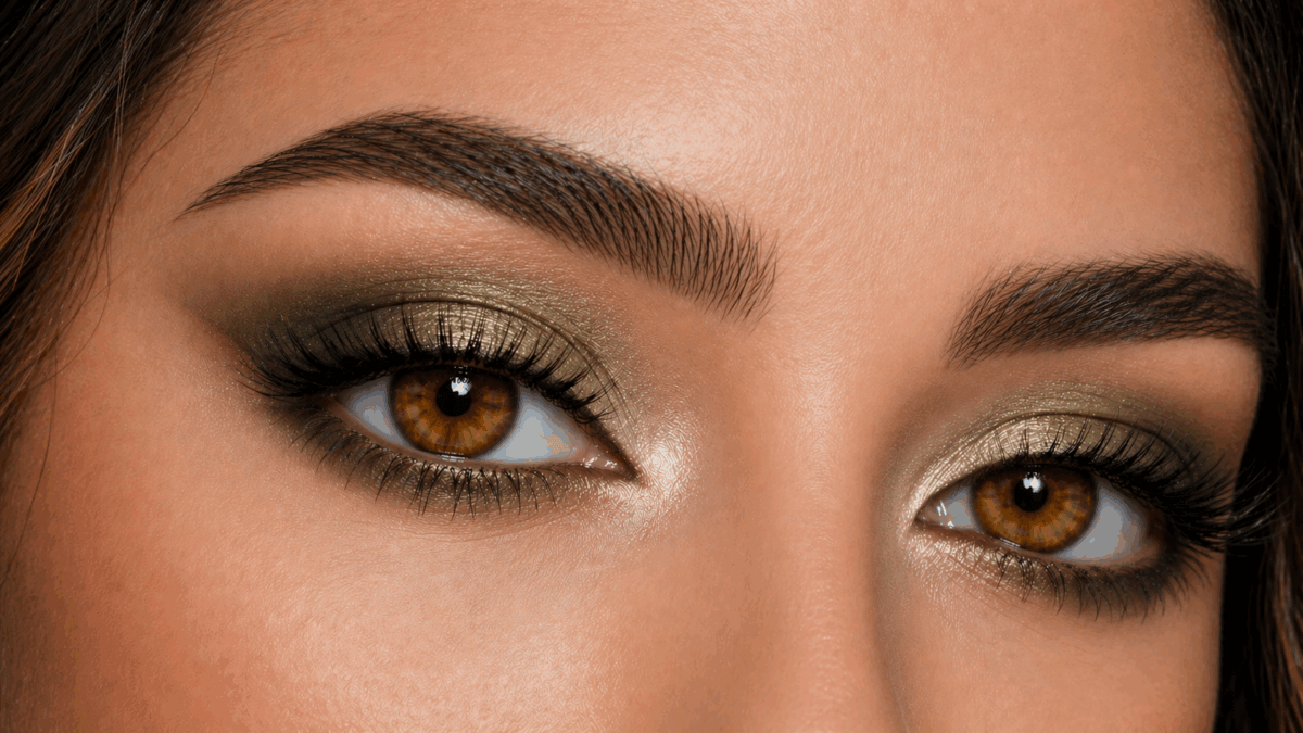 Maquillaje de ojos color miel