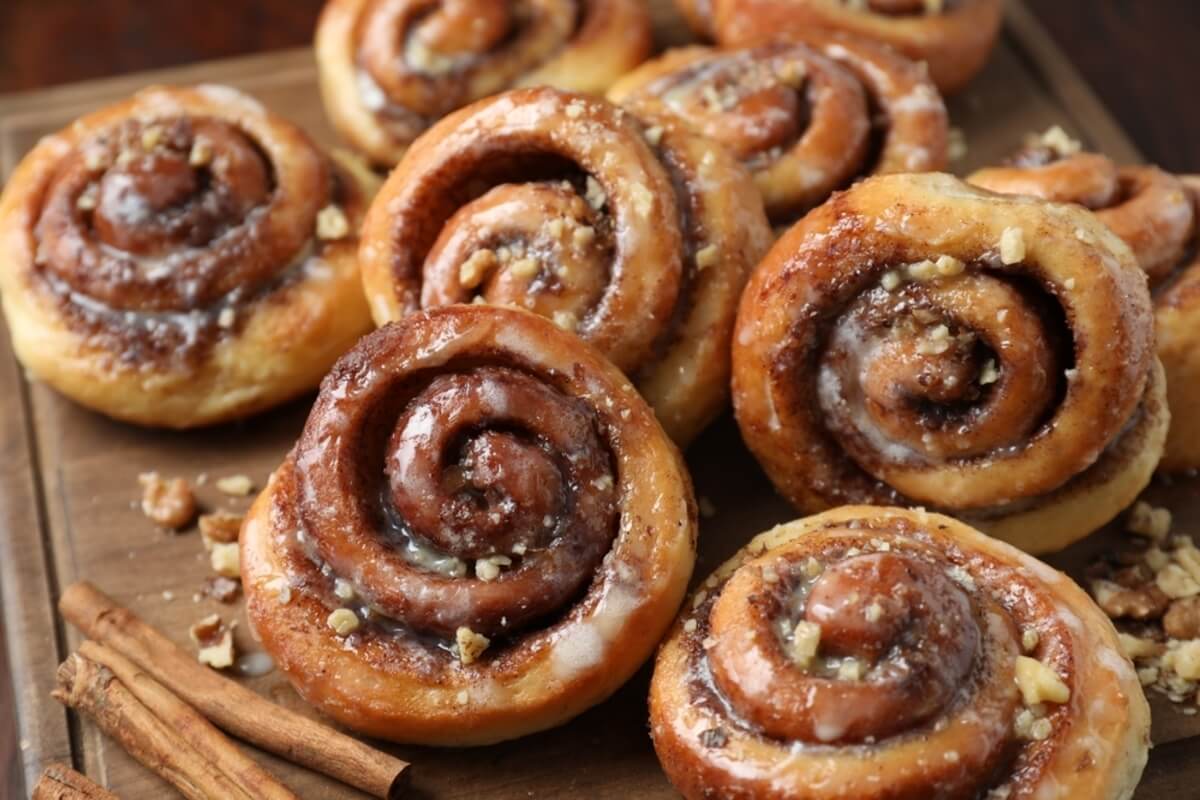 Rollitos de canela con nueces