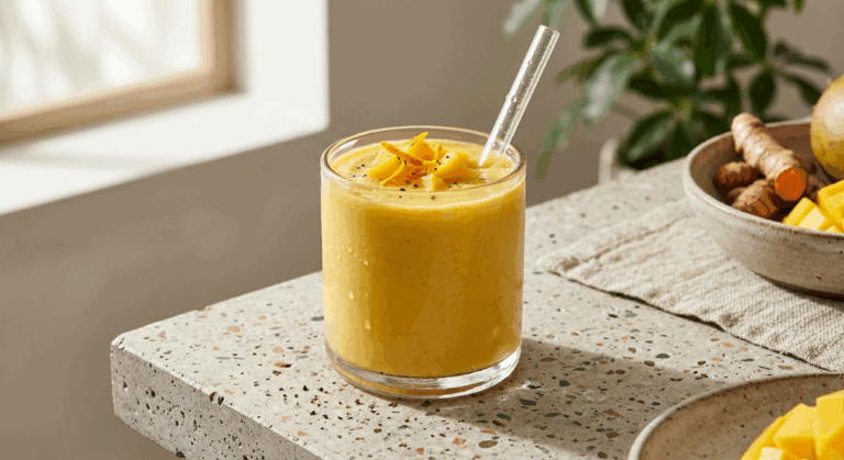 Smoothie de mango con cúrcuma