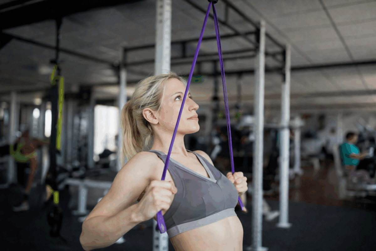 Tirón al pecho con banda