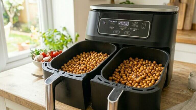 Garbanzos tostados en freidora