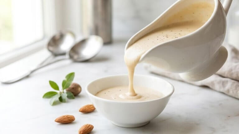 Salsa bechamel con leche de almendras