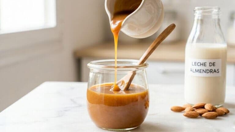 Salsa dulce con leche de almendras
