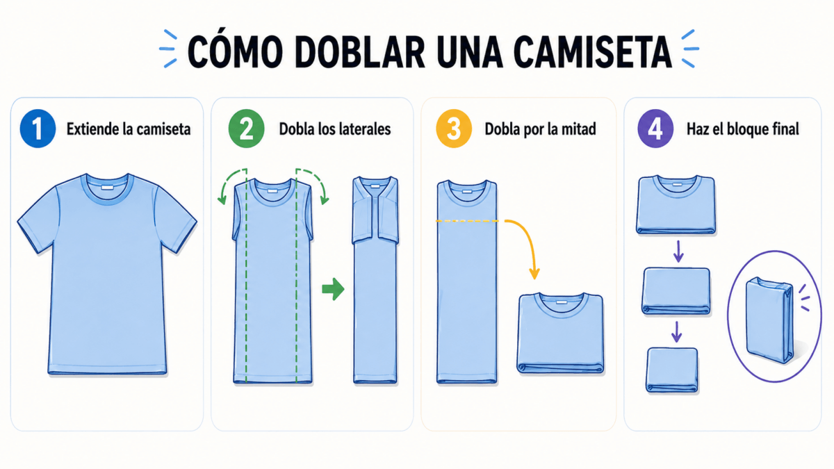 Cómo doblar las camisetas
