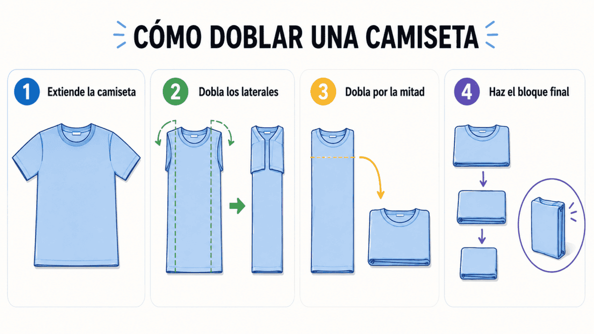 Cómo doblar las camisetas