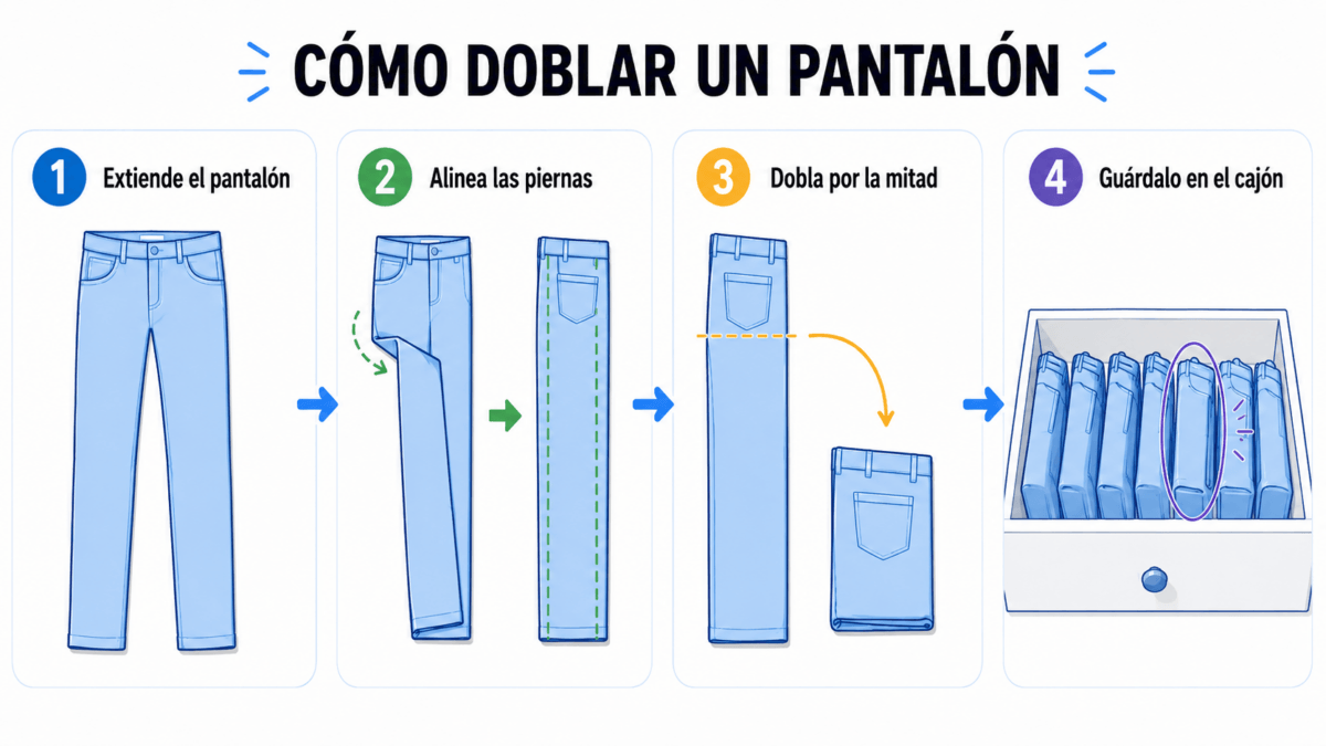 Cómo doblar pantalones