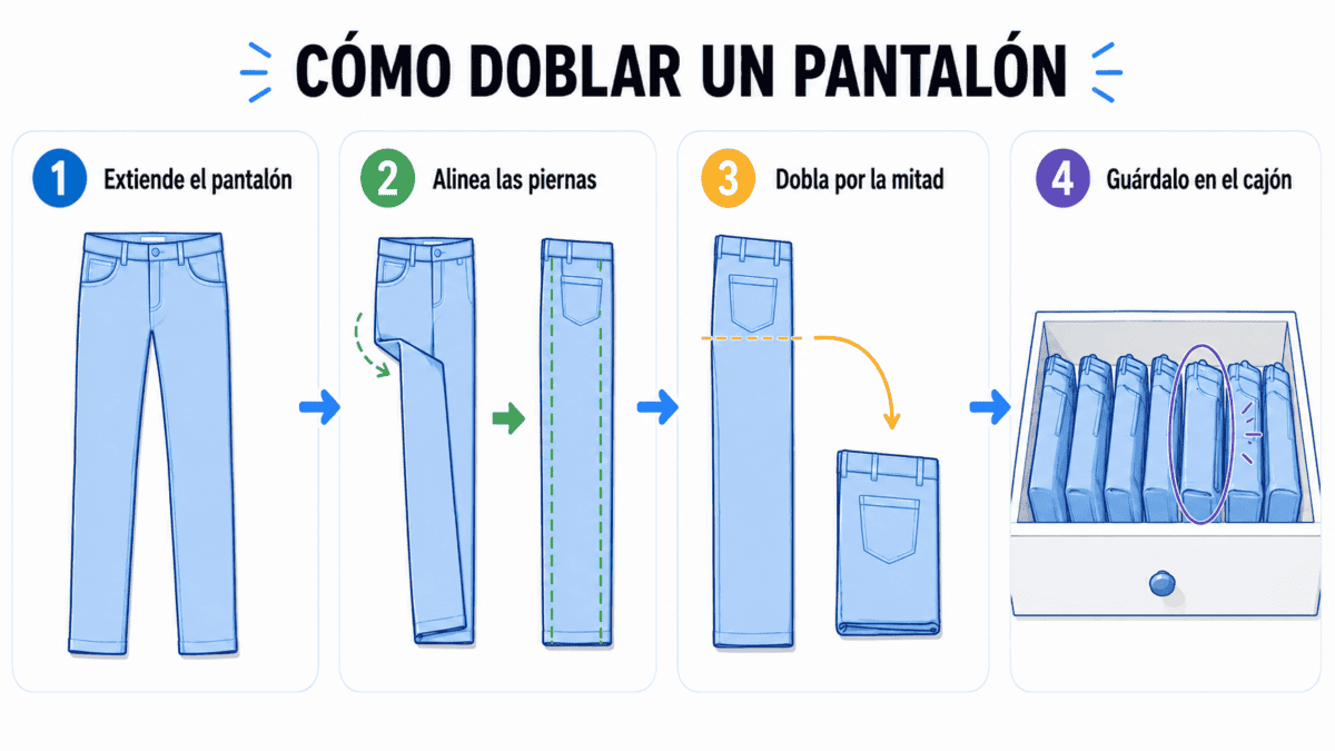 Cómo doblar pantalones