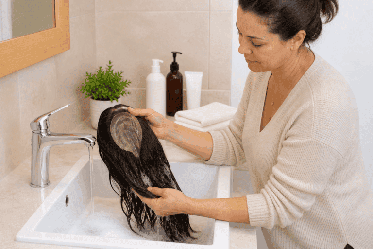 Así se lava una peluca de cabello natural sin dañarla ni llenarla de frizz