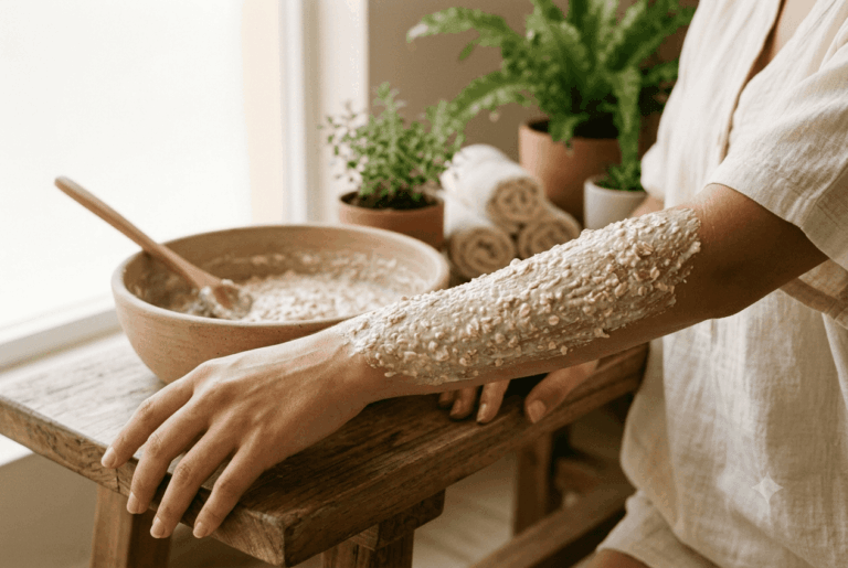 Cómo usar avena en un baño o compresa para un cuidado corporal reconfortante