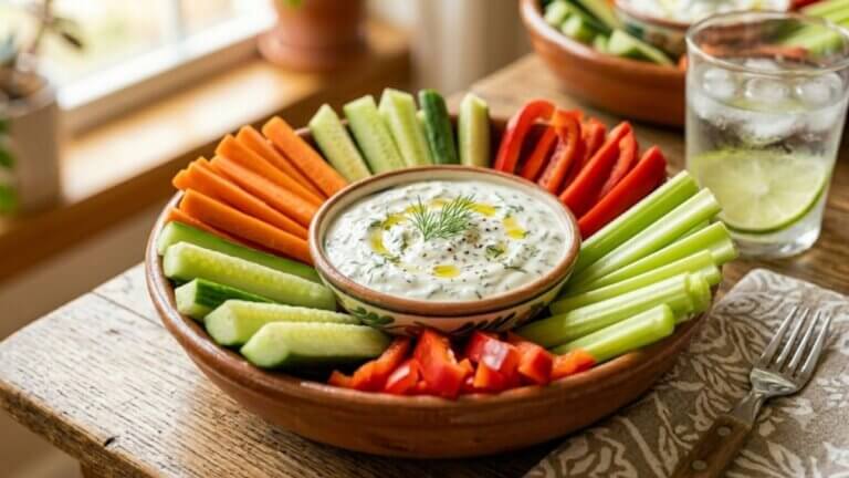 Crudités de verduras con yogur