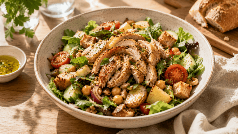 Pollo asado sobrante: cómo convertirlo en una ensalada tibia sin que quede seco