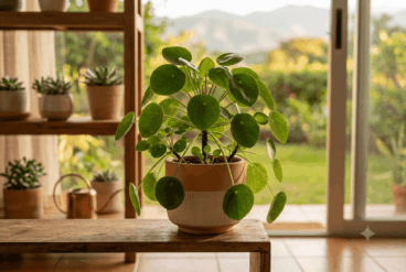 Planta china del dinero ladeada: cómo girarla para que crezca más pareja