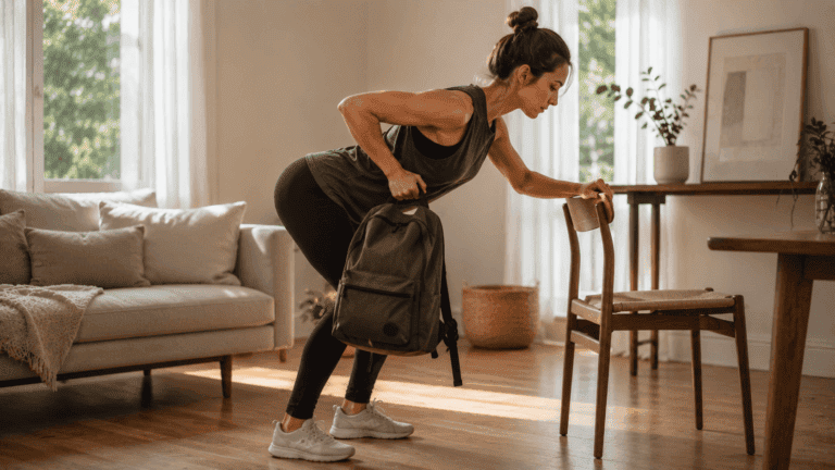 Remo con mochila en casa: cómo fortalecer la espalda sin mancuernas y con buena técnica