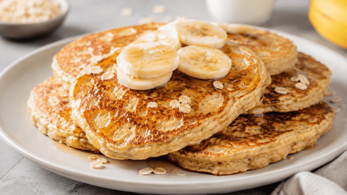 Tortitas con avena y plátano