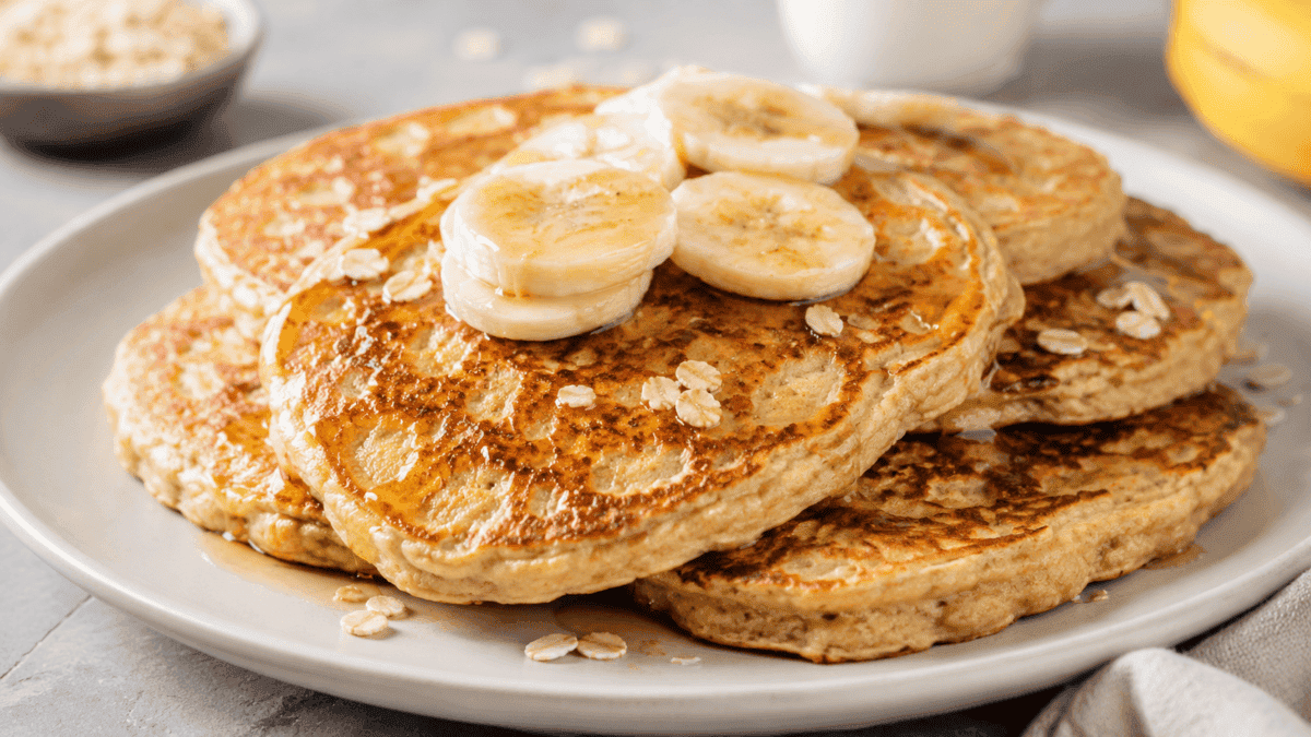 Tortitas con avena y plátano