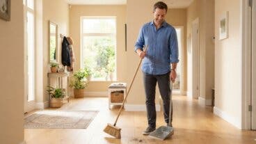 Barrer solo la zona de más paso para sentir la casa más ordenada