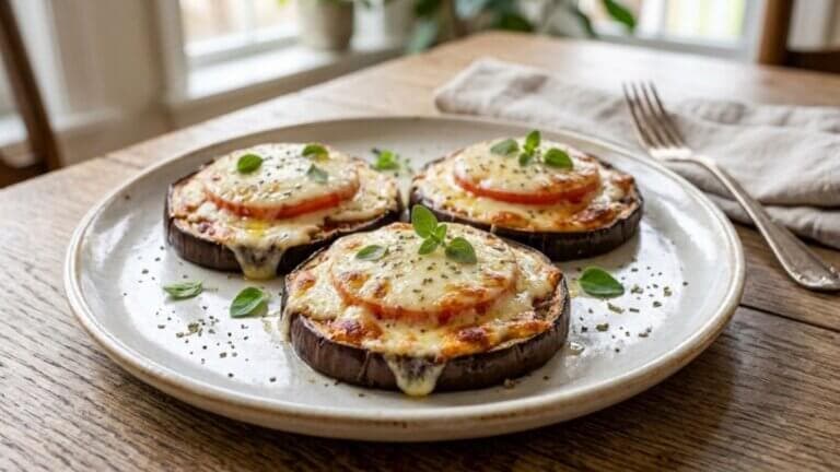 Mini pizza de berenjena