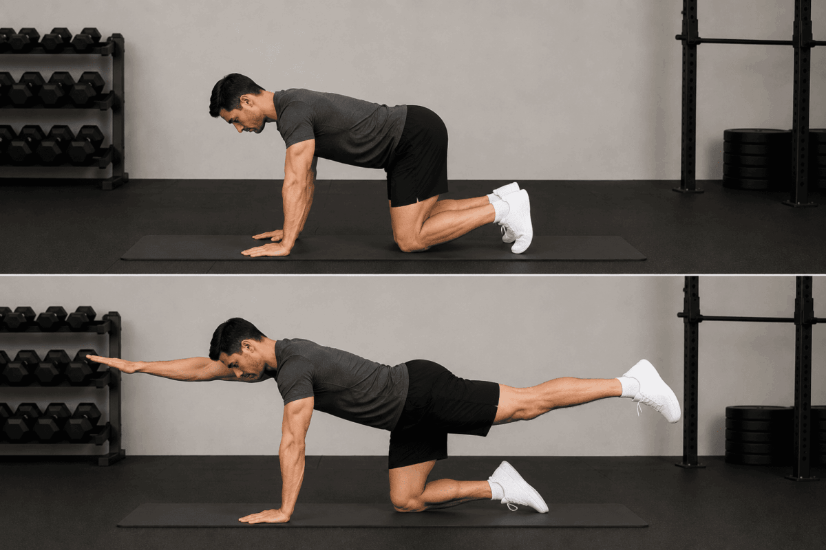 Ejercicio de bird dog
