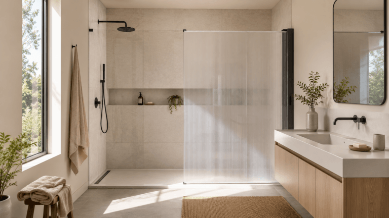 Mampara enrollable o panel de cristal: ¿qué opción elegir en un baño pequeño?
