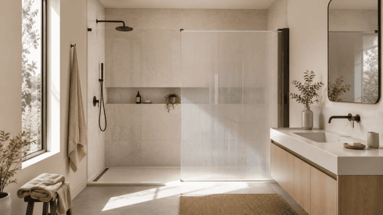 Mampara enrollable o panel de cristal: ¿qué opción elegir en un baño pequeño?