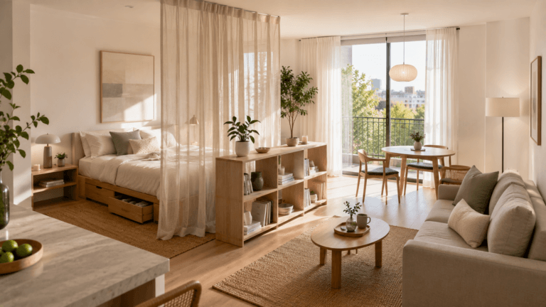 Monoambiente con dormitorio: 6 formas de delimitarlo sin perder luz natural