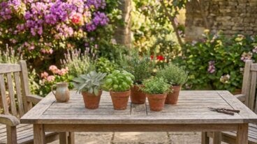 5 plantas aromáticas resistentes para una mesa exterior de verano