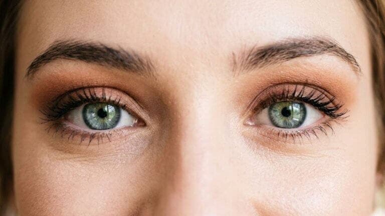 Ojos grises y marrón cálido