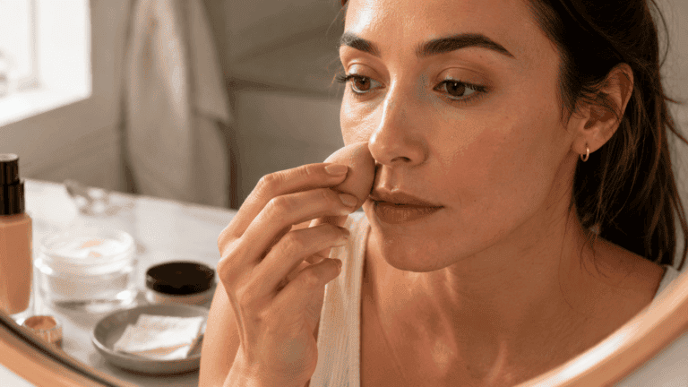 Base de maquillaje acumulada junto a la nariz: cómo corregirla sin empezar de cero