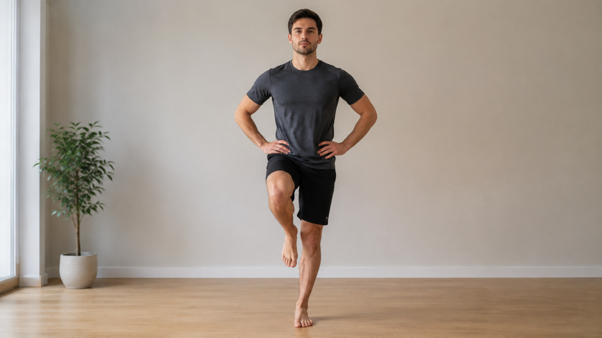Ejercicio de equilibrio sobre un pie