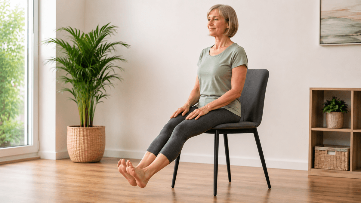 Elevación de las puntas de los pies en una silla