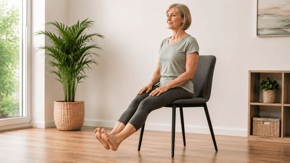 Elevación de las puntas de los pies en una silla