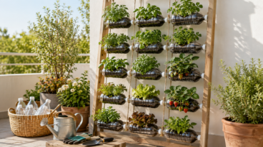 Cómo hacer tu propia huerta vertical usando botellas recicladas